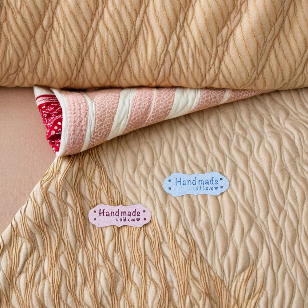 Sewing Labels - 100Pcs Label Suede Embos Buatan Tangan