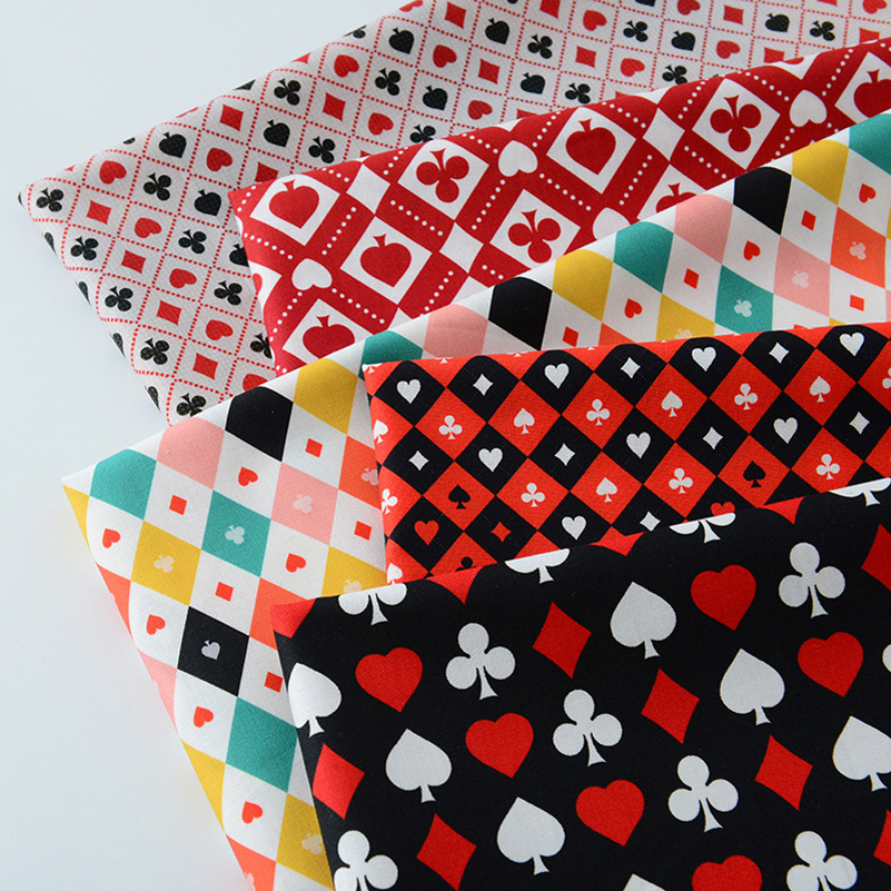 Sewing Textiles - Ins Poker Elemen Katun Kain Cetak