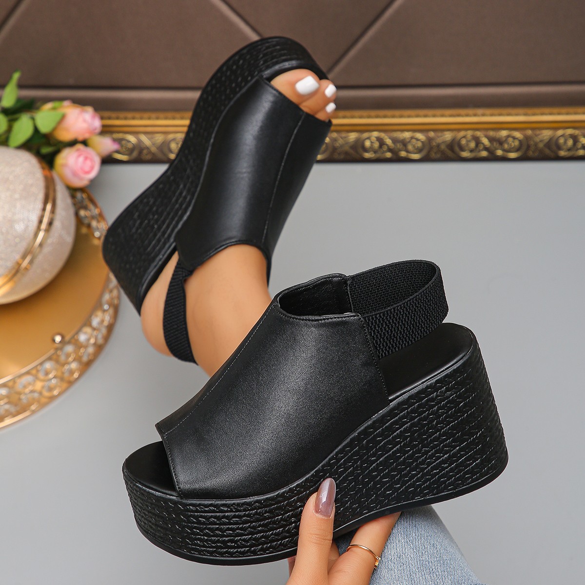 Elastic Waistband Roll - Sandal Wanita Berkualitas Tinggi Musim Panas