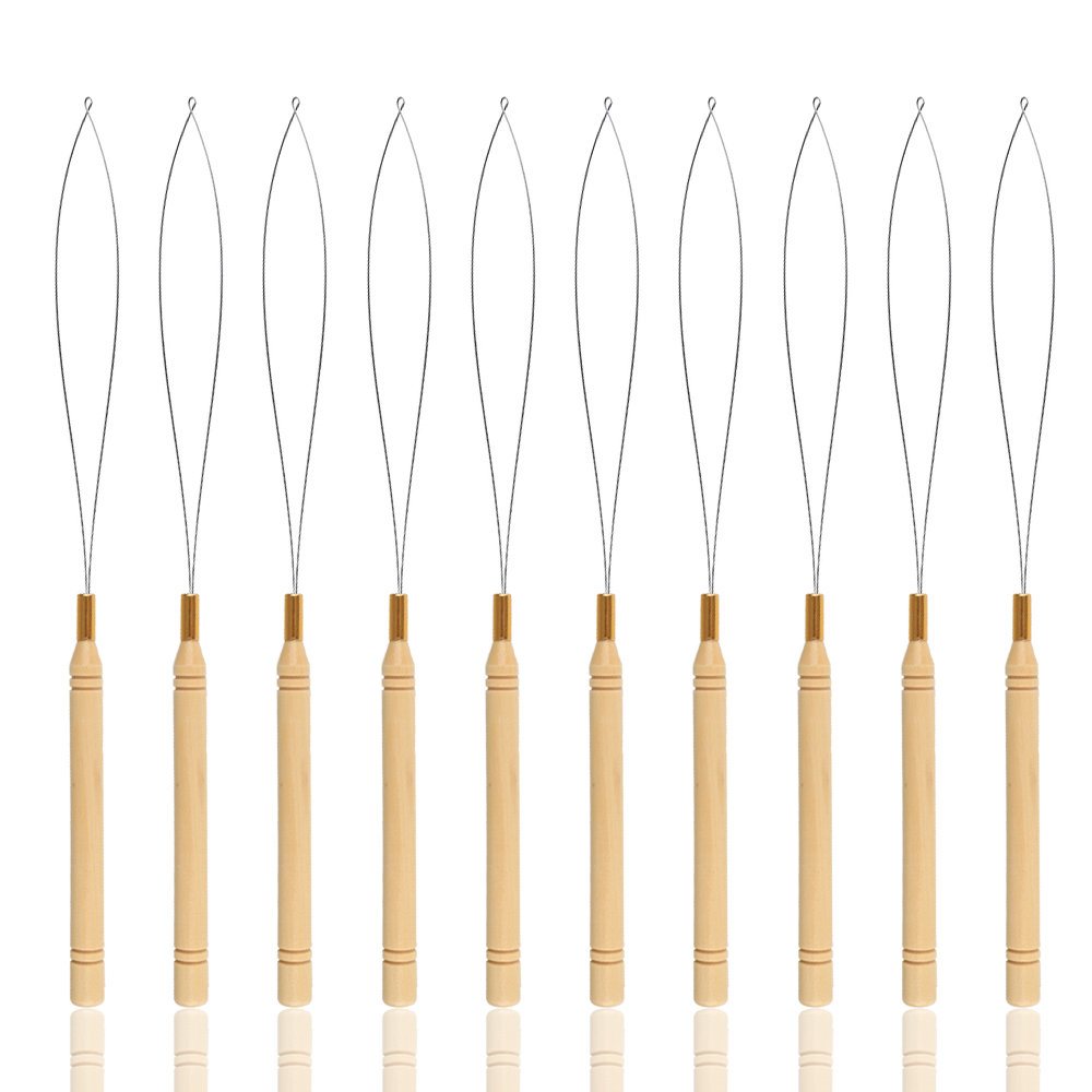 Needle Threader Tool - 10 buah alat Loop cincin mikro,