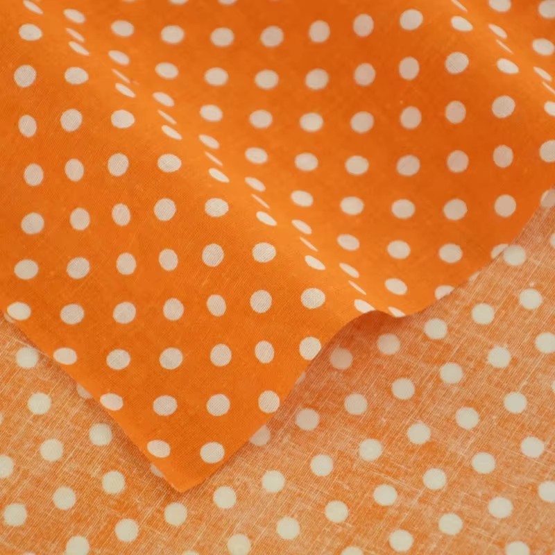 50X150CM Putih Oranye Polka Do - Sewing Textiles ulasan dan harga