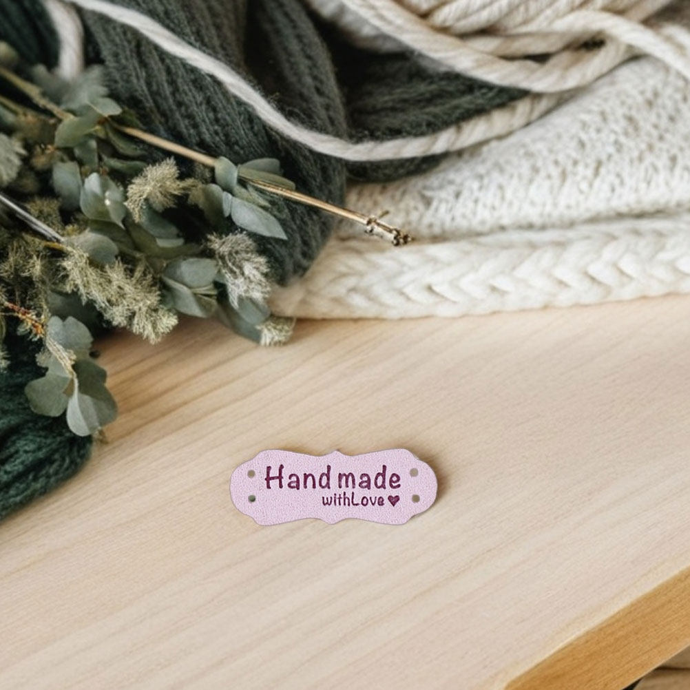100Pcs Label Suede Embos Buata - Sewing Labels ulasan dan harga