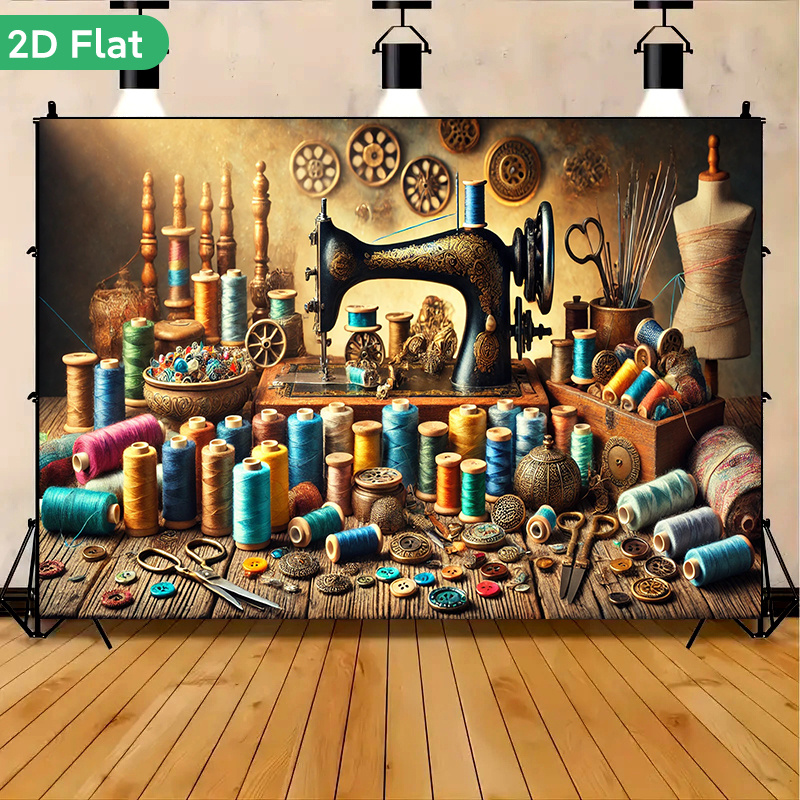 Tapestry Dinding Atelier Jahit - Sewing Machine In Textile ulasan dan harga