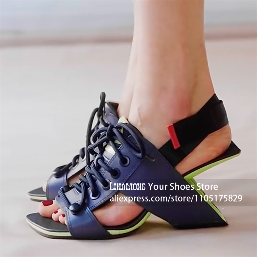 Sandal Hak Asimetris Blok Geom - Elastic Waistband Roll ulasan dan harga